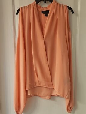 Donna Karan New York Peach Draped Blouse